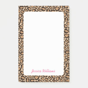 Leopard Print Custom Monogram Post-it Notes
