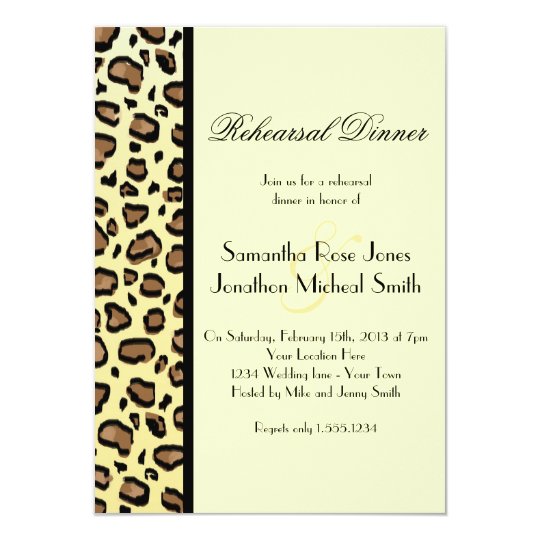 Leopard Print Custom Rehearsal Dinner Card
