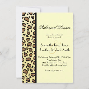 Leopard Print Custom Rehearsal Dinner Invitation