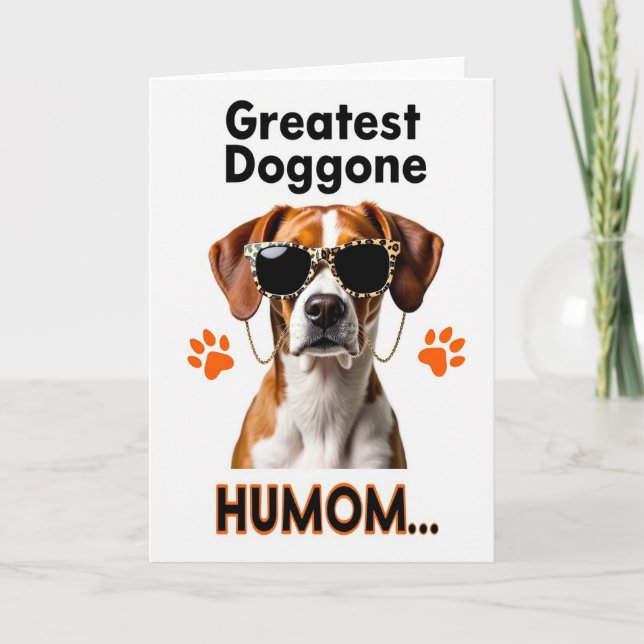 Leopard Print Dog Humom Card (Front)