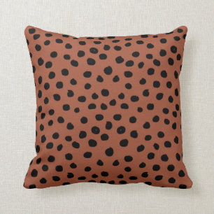 Leopard Print Dots Rust Terracotta Cheetah Spots Cushion