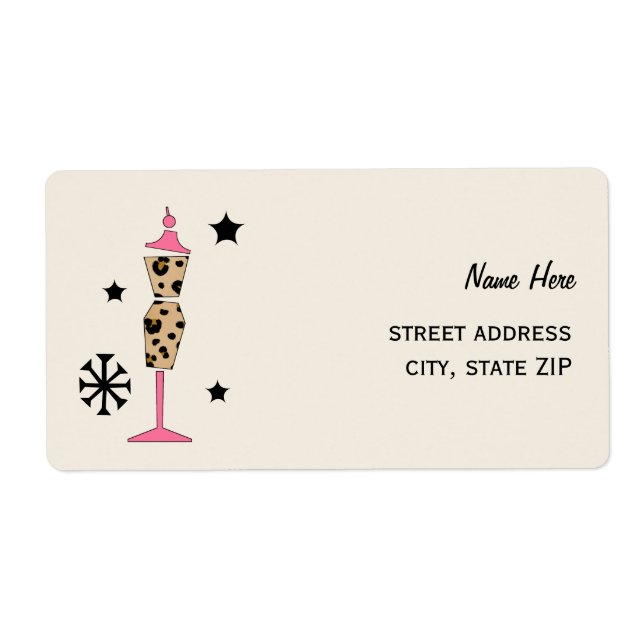 Leopard Print Dress Form Shipping Labels (Front)