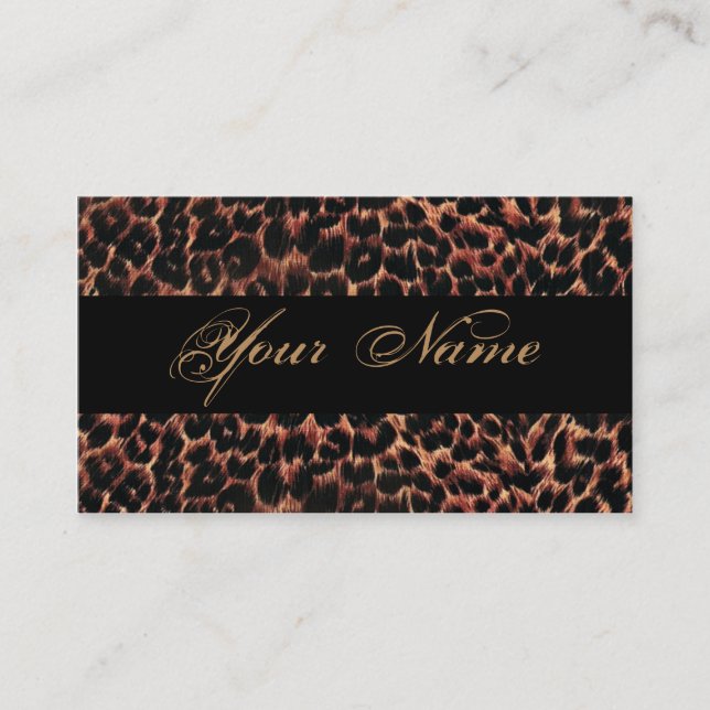 Leopard Print Elegance Business Card (Front)