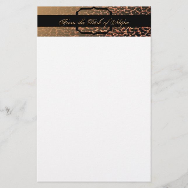 Leopard Print Elegance Stationery (Front)