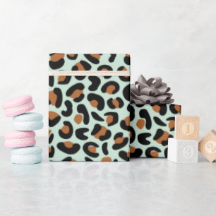 Leopard Print Engagement Gifts Menthol Seamless Wrapping Paper