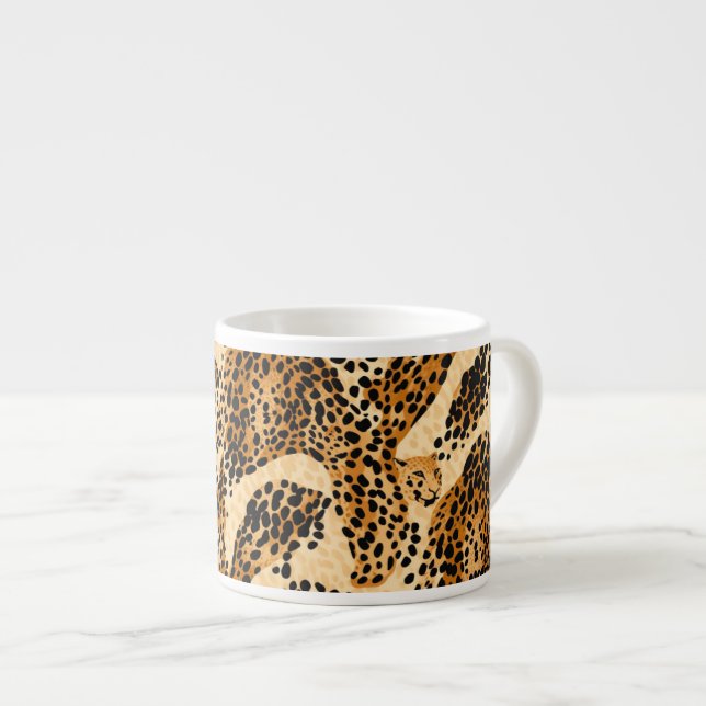 Leopard Print Espresso Mug (Front Right)