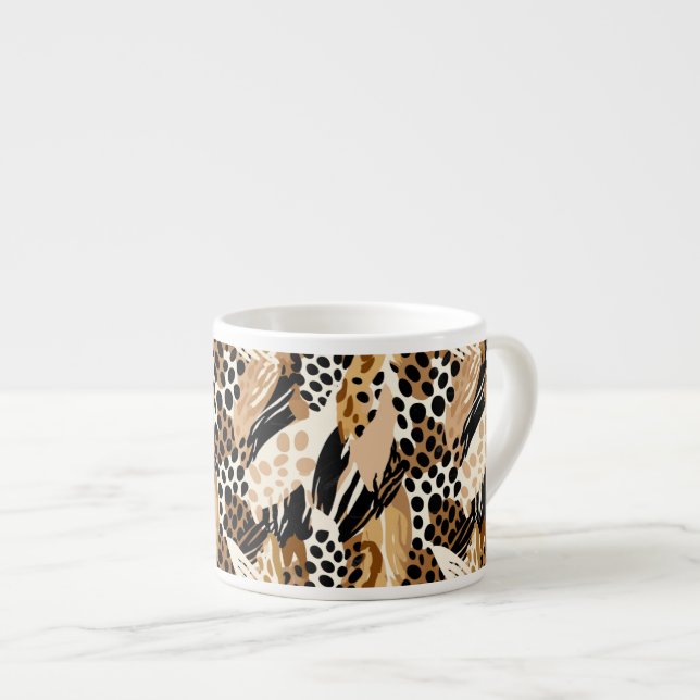 Leopard Print Espresso Mug (Front Right)