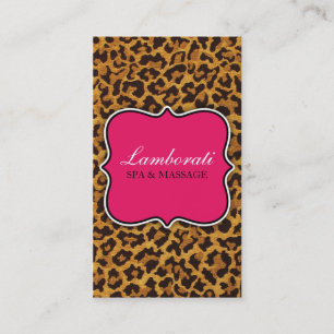 Leopard Print Fashion Designer Elegant Modern Pink Business Card