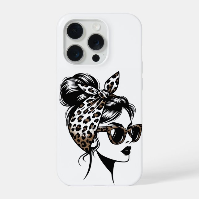 Leopard Print Fashion Girl iPhone Case (Back)