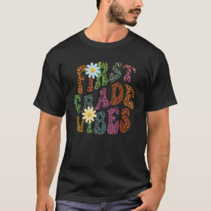 Leopard Print FIRST GRADE VIBES Teacher Peace Love T-Shirt