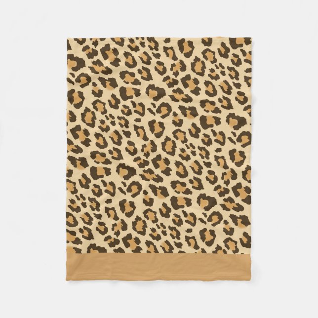 Leopard Print Fleece Blanket (Front)