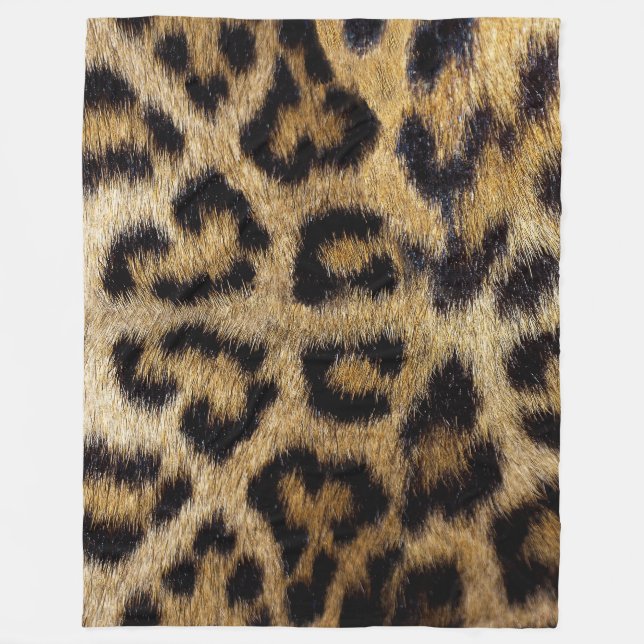 Leopard Print Fleece Blanket in 3 Sizes (Front)