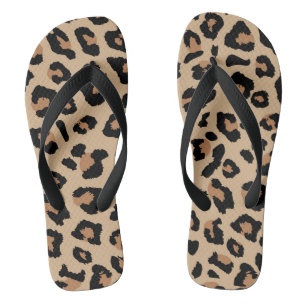 Leopard Print Flip Flops