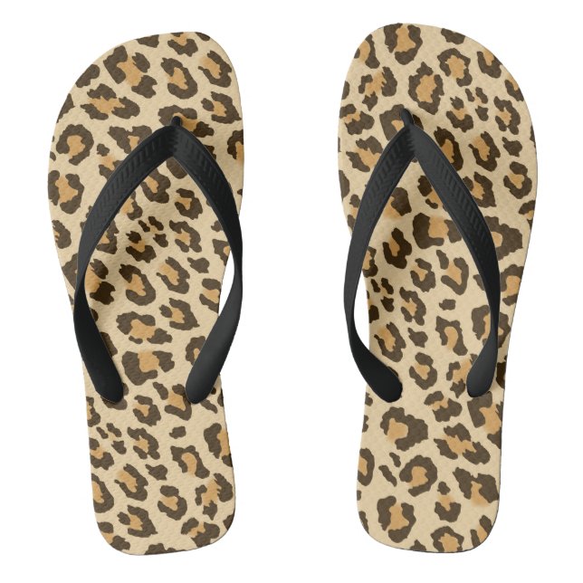 Leopard Print Flip Flops (Footbed)