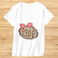 Leopard Print Football with Pink Bow Illustration