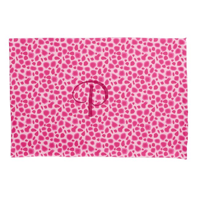 Leopard Print - Fuchsia and light pink Pillowcase (Front)