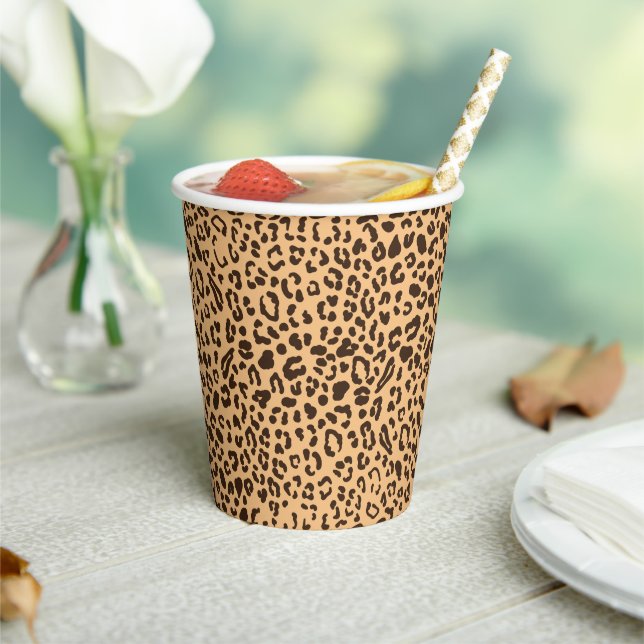 Leopard Print Fun Paper Cups (Insitu)