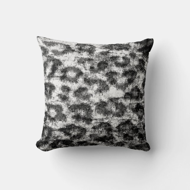 Leopard Print Fur Cushion (Front)
