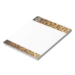 Leopard Print G monogram initials Notepad