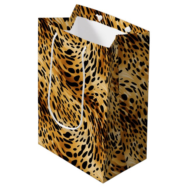 Leopard Print Gift Bag (Front Angled)