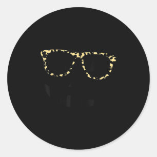 Leopard Print Gles Jack O Lantern Halloween For Wo Classic Round Sticker