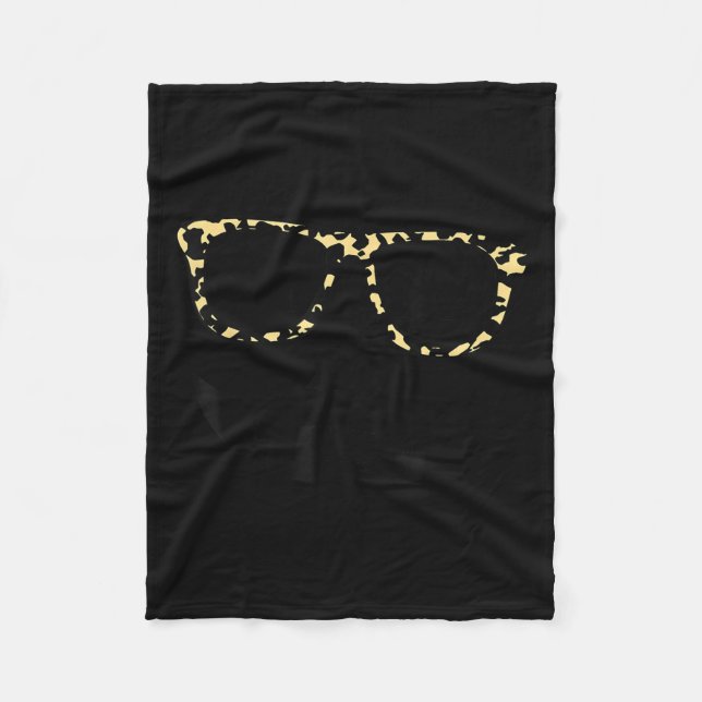 Leopard Print Gles Jack O Lantern Halloween For Wo Fleece Blanket (Front)