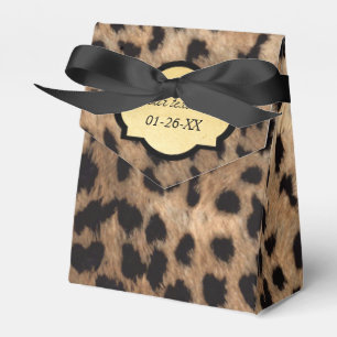 Leopard Print & Gold Foil Chic Party Favour Boxes