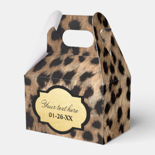 Leopard Print & Gold Foil Chic Treat Party Favour Box
