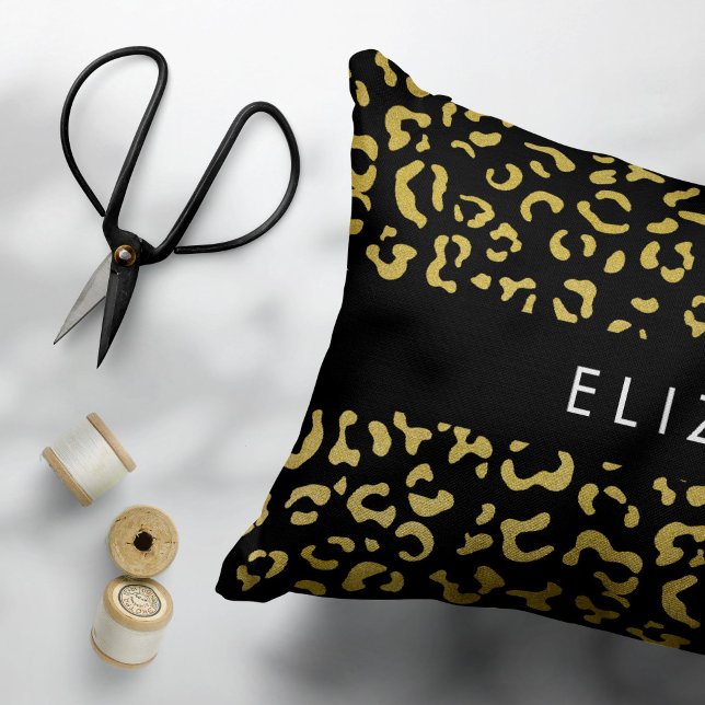 Leopard Print, Gold Leopard, Glitter, Your Name Pillowcase (Creator Uploaded)