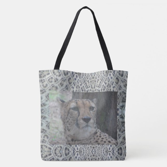 Leopard Print Graphic Art Tote Bag (Back)