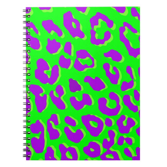 Leopard Print Green Purple Notebook (Front)