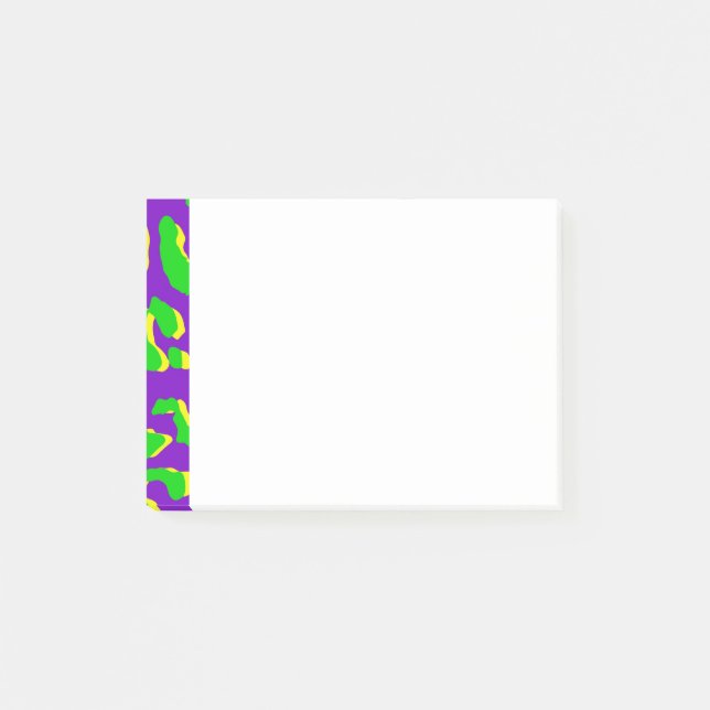 Leopard Print Green Purple Yellow Post-it Notes (Front)