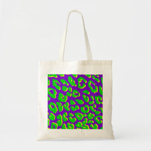 Leopard Print Green Purple Yellow Tote Bag