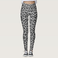 Leopard Print Grey Pattern Ladies Leggings