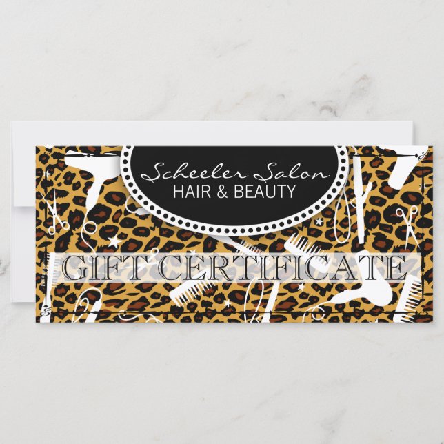 Leopard Print Hair & Beauty Gift Certificate (Front)
