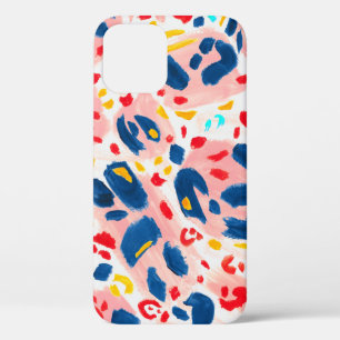 Leopard print: hand-painted watercolor. iPhone 12 case