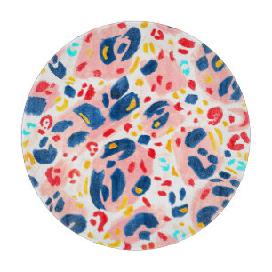 Leopard print: hand-painted watercolor. cutting board