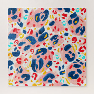 Leopard print: hand-painted watercolor. jigsaw puzzle
