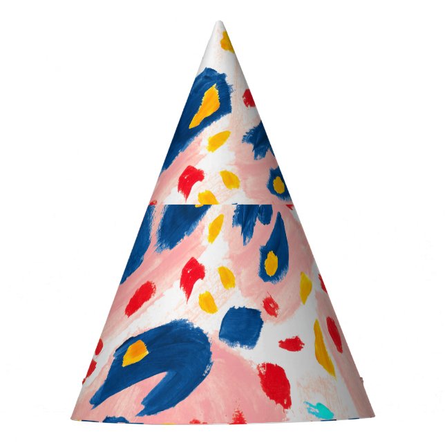 Leopard print: hand-painted watercolor. party hat (Front)