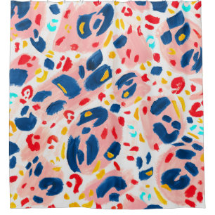 Leopard print: hand-painted watercolor. shower curtain