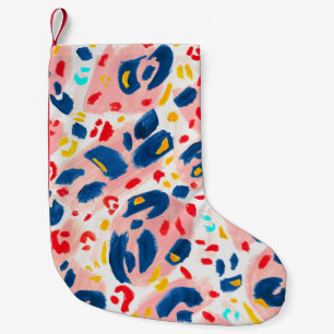 Leopard print: hand-painted watercolor. small christmas stocking