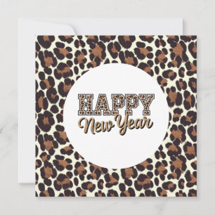 Leopard Print Happy New Year  Card
