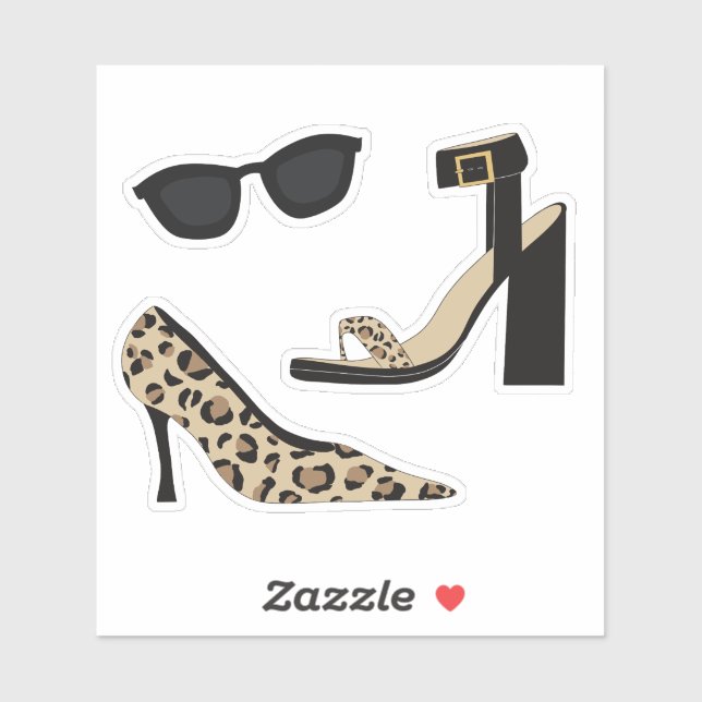 Leopard Print Heels and Sunglasses (Sheet)