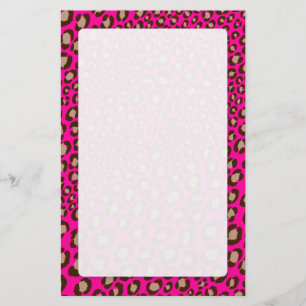 Leopard Print/hot pink/DIY background colour Stationery