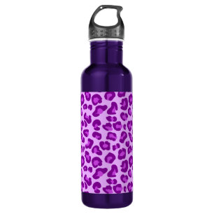 Leopard Print in Deep Purple and Lavender 710 Ml Water Bottle