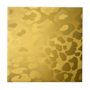 Leopard Print In Gold Tile