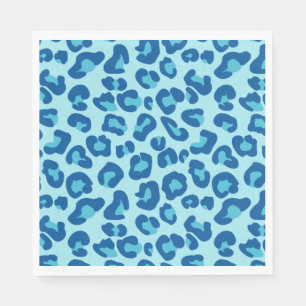 Leopard Print in Light Blue to Dark Denim Blue Napkin