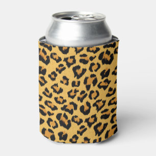 Leopard Print in Natural Brown, Gold and Black Can Cooler