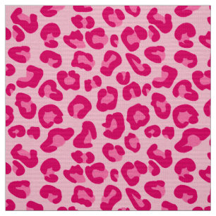 Leopard Print in Pastel Pink, Hot Pink and Fuchsia Fabric