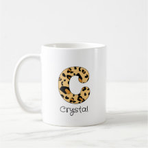 Leopard Print Initial Lowercase c and Name